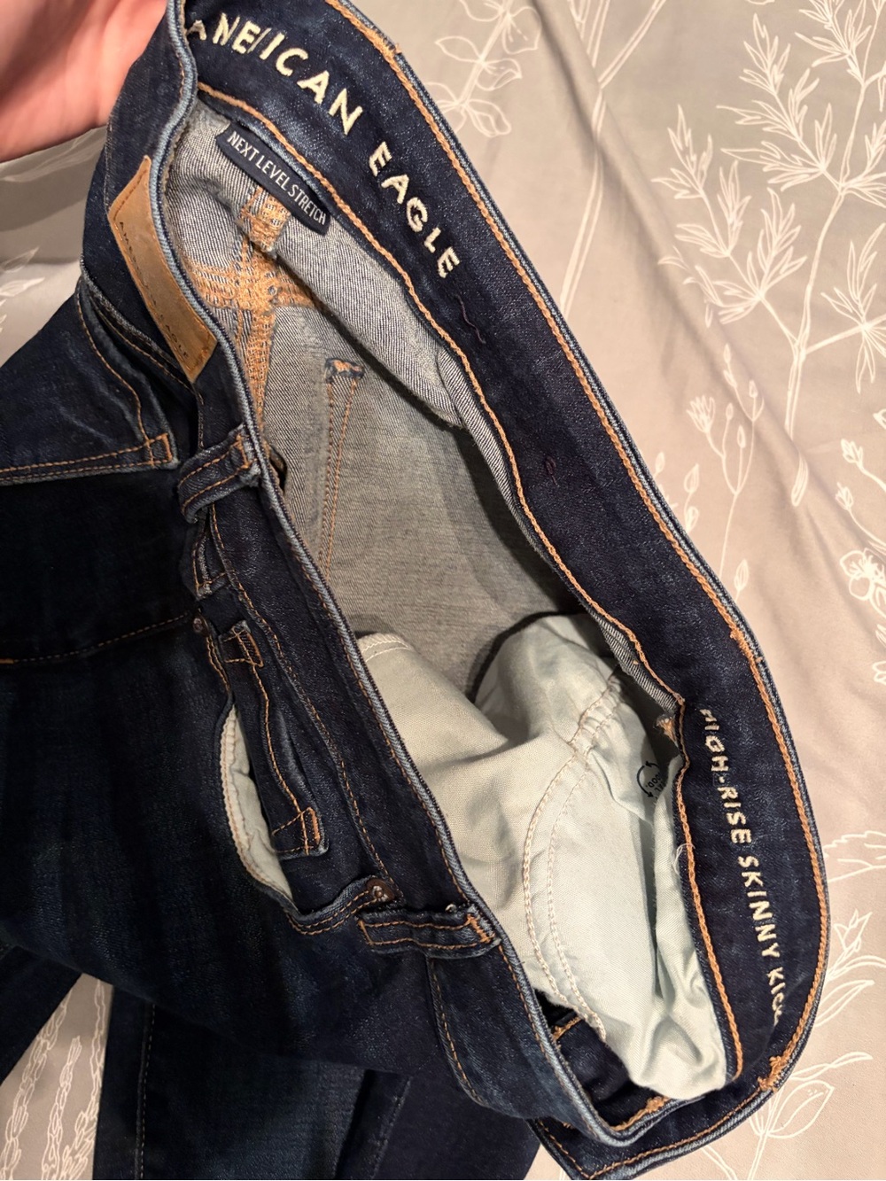 American Eagle Outfitters Slim Straight Dark Blue Jeans - Picture 7 of 8